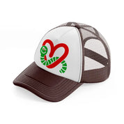 worm love-brown-trucker-hat