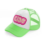 ciao pink-lime-green-trucker-hat