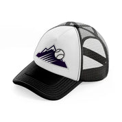 colorado rockies emblem-black-and-white-trucker-hat