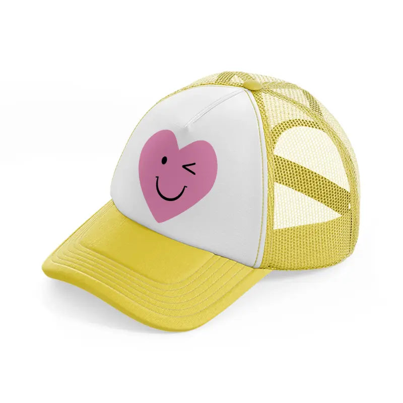 heart winks-yellow-trucker-hat