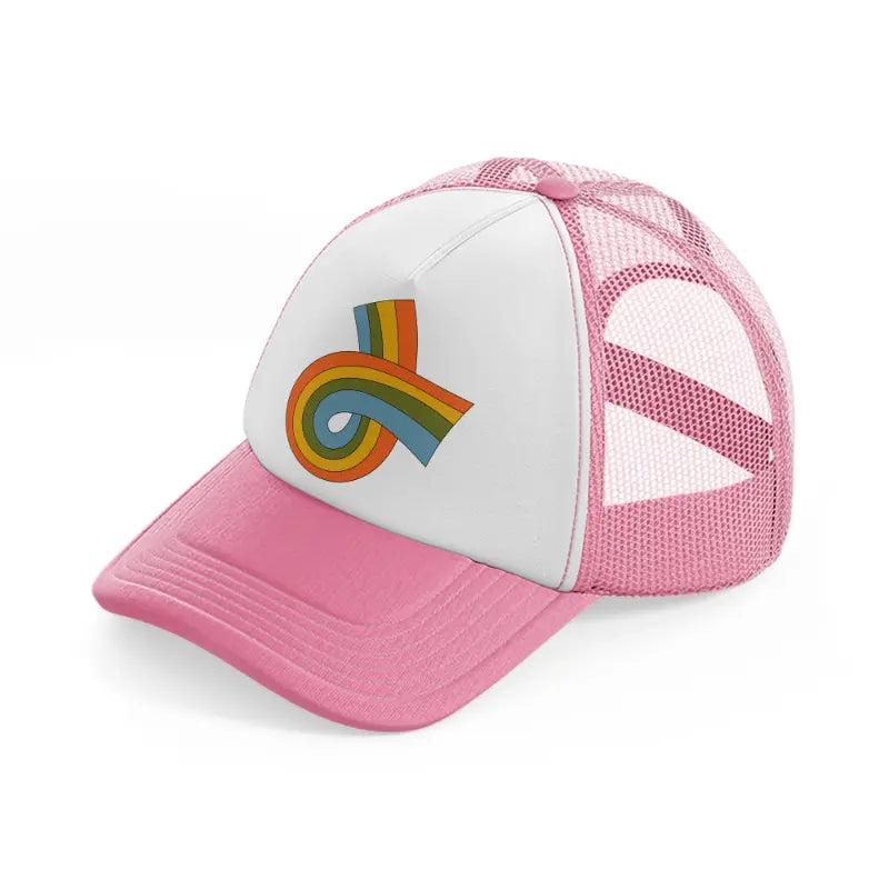 groovy shapes 12 pink and white trucker hat