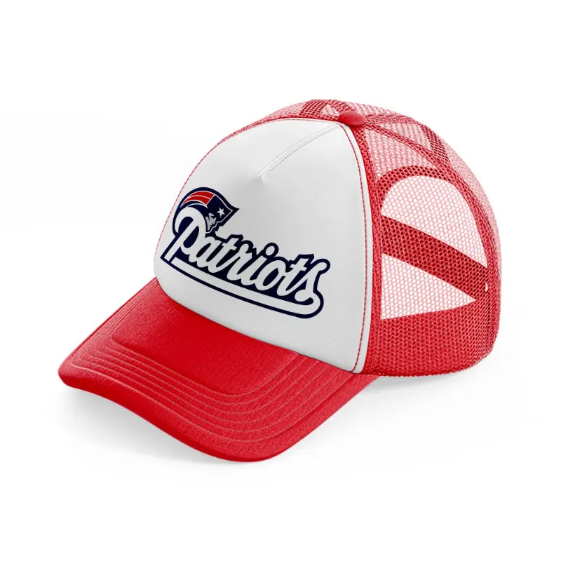 new england patriots logo-red-and-white-trucker-hat