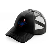dodgers emblem-black-trucker-hat