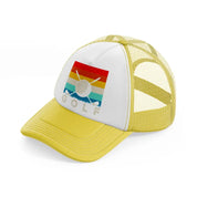 golf retro yellow trucker hat