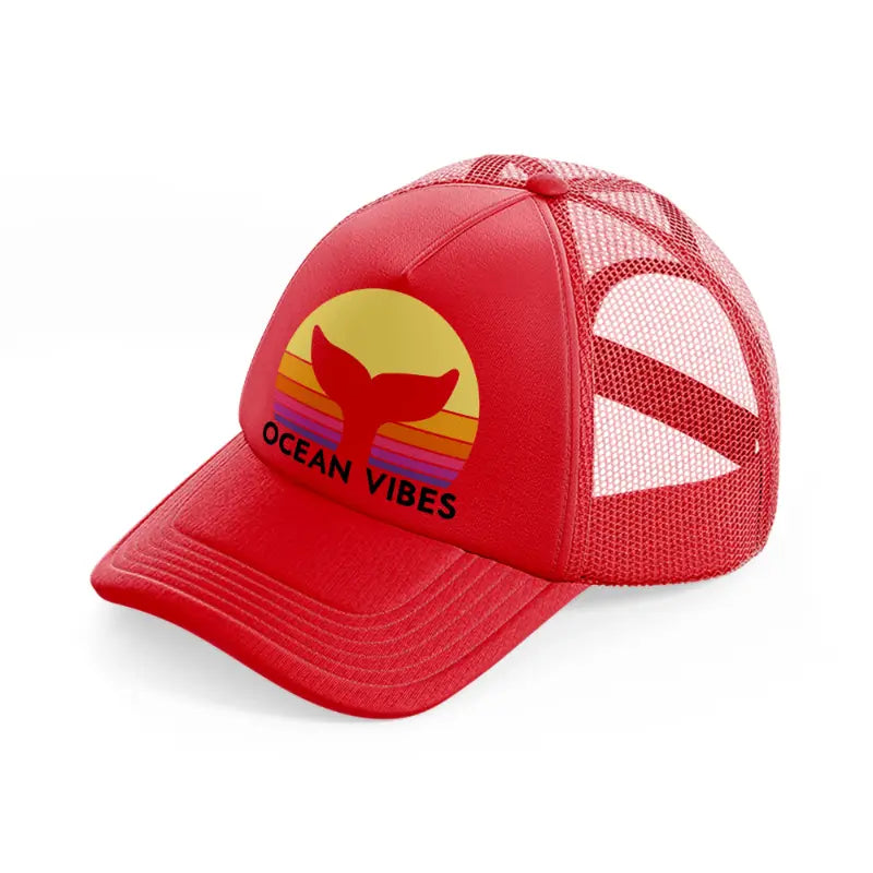 ocean vibes-red-trucker-hat