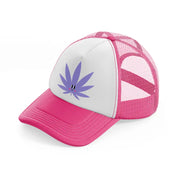 purple leaf-neon-pink-trucker-hat