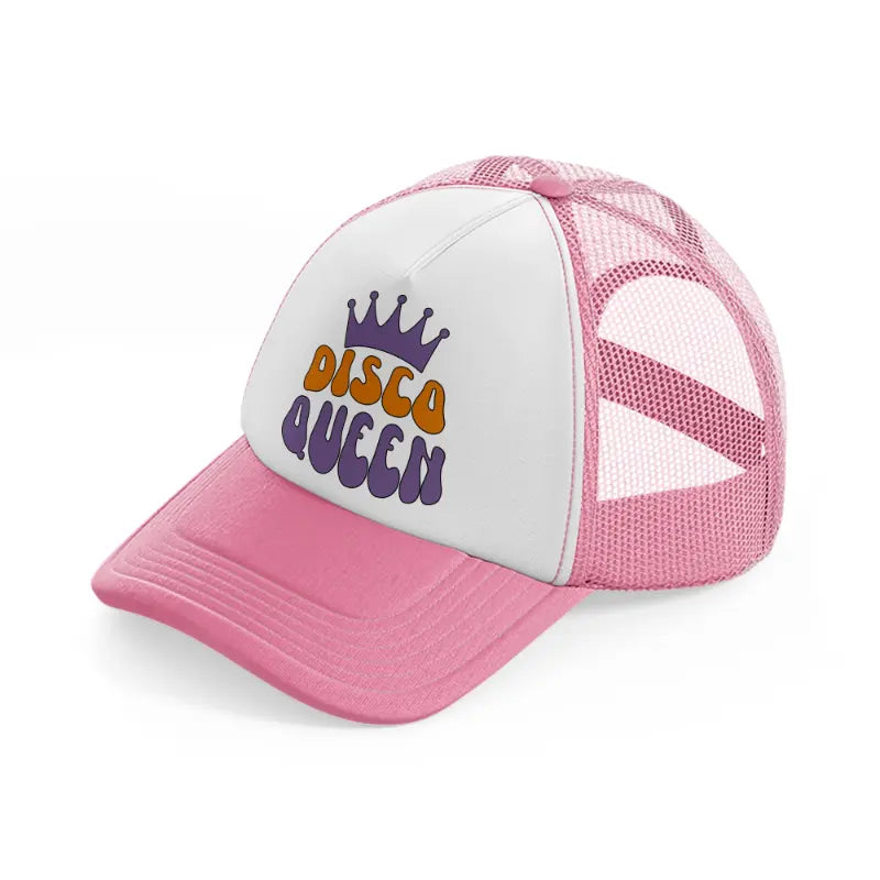 disco queen pink and white trucker hat