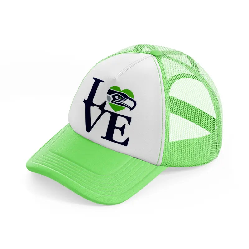seattle seahawks love-lime-green-trucker-hat