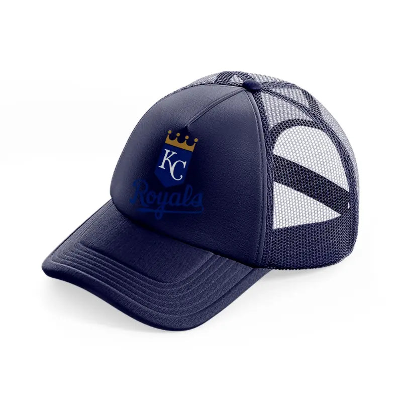 kansas city royals emblem-navy-blue-trucker-hat
