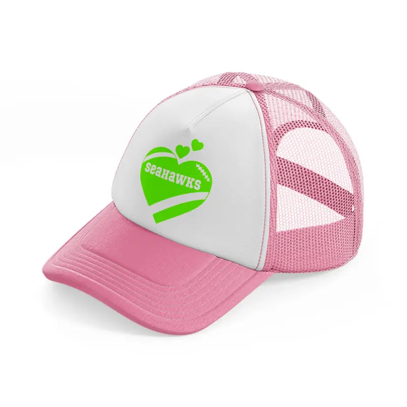 seattle seahawks lover-pink-and-white-trucker-hat