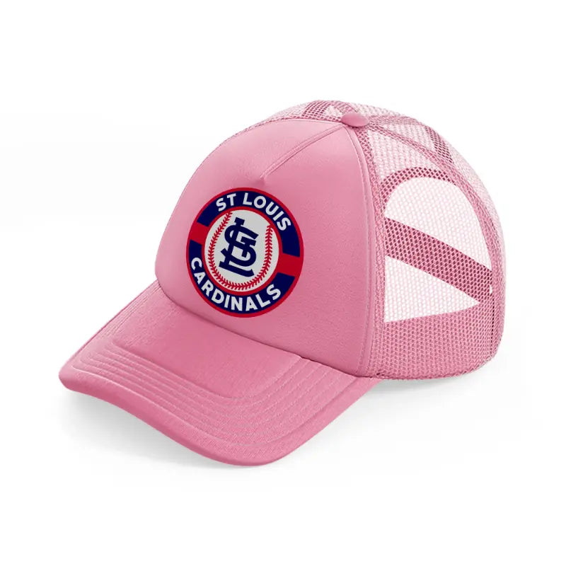 st louis cardinals vintage badge-pink-trucker-hat