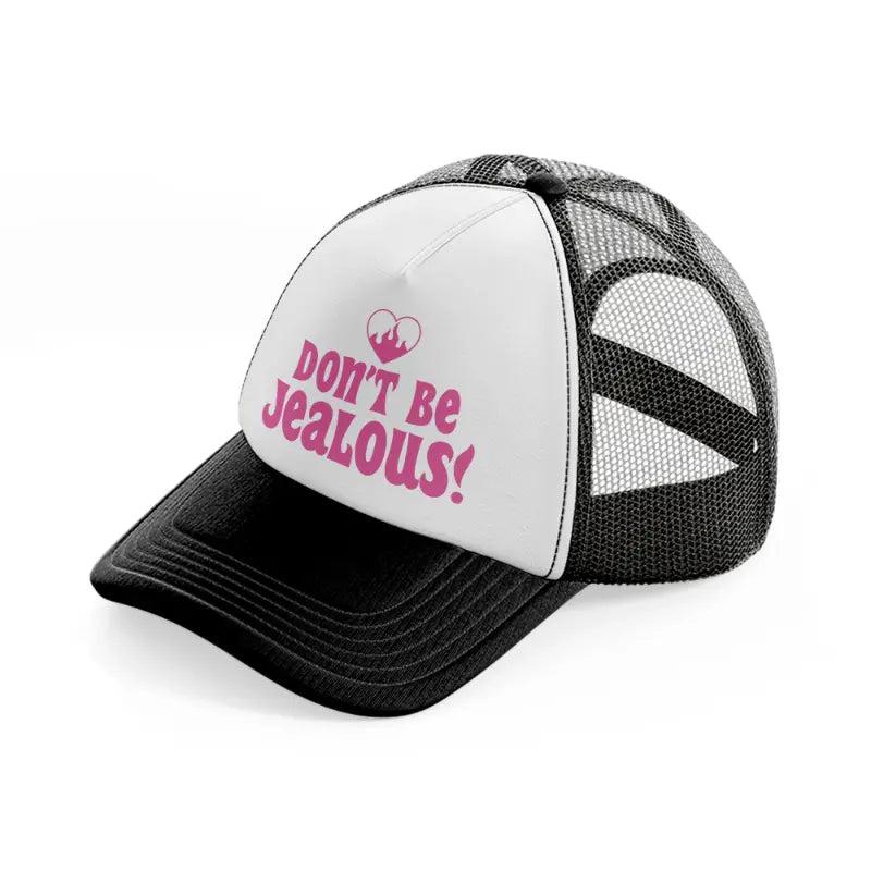 don't be jealous! heart-black-and-white-trucker-hat