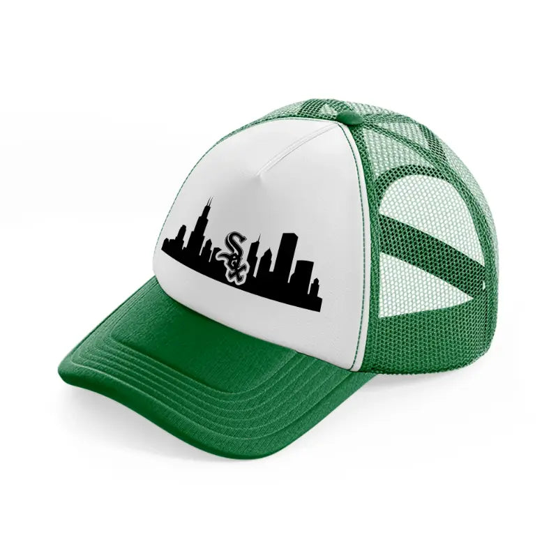 chicago white sox city shape-green-and-white-trucker-hat
