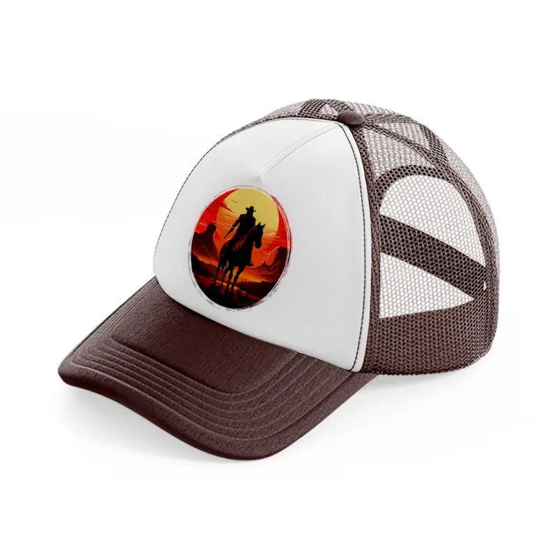 cowboy picture brown trucker hat