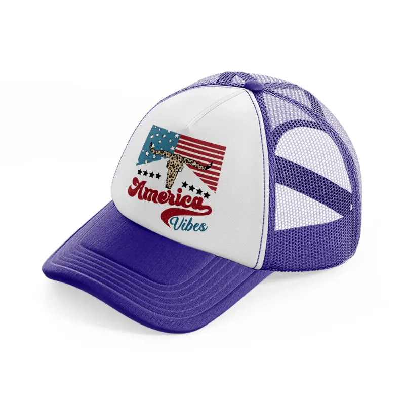 america vibes-purple-trucker-hat