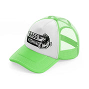 bass fishing-lime-green-trucker-hat