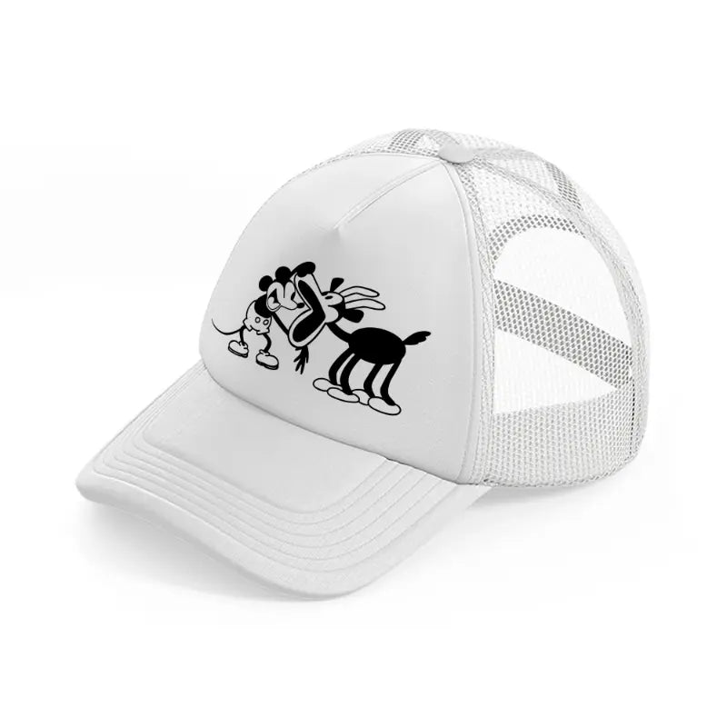 mickey deer white trucker hat