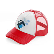 golf bag blue-red-and-white-trucker-hat