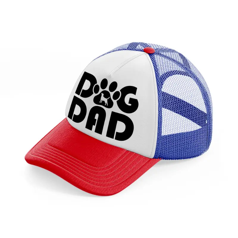 dog dad paw multicolor trucker hat