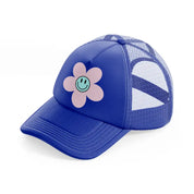 flower smiley-blue-trucker-hat