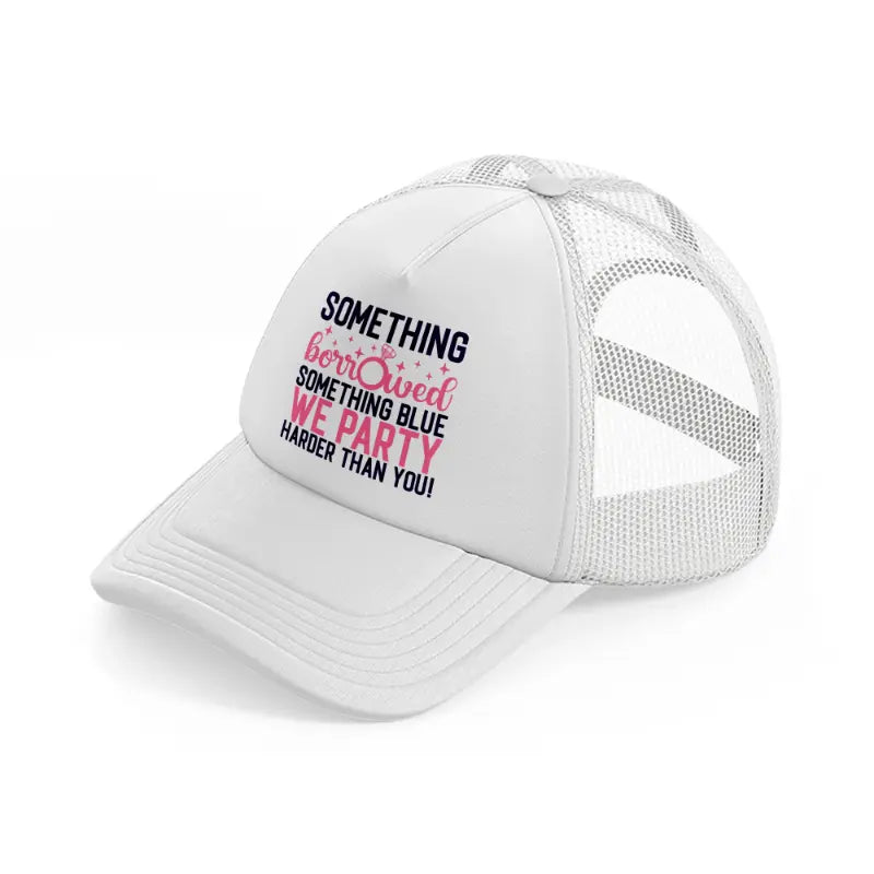 something borrowed, something blue-white-trucker-hat