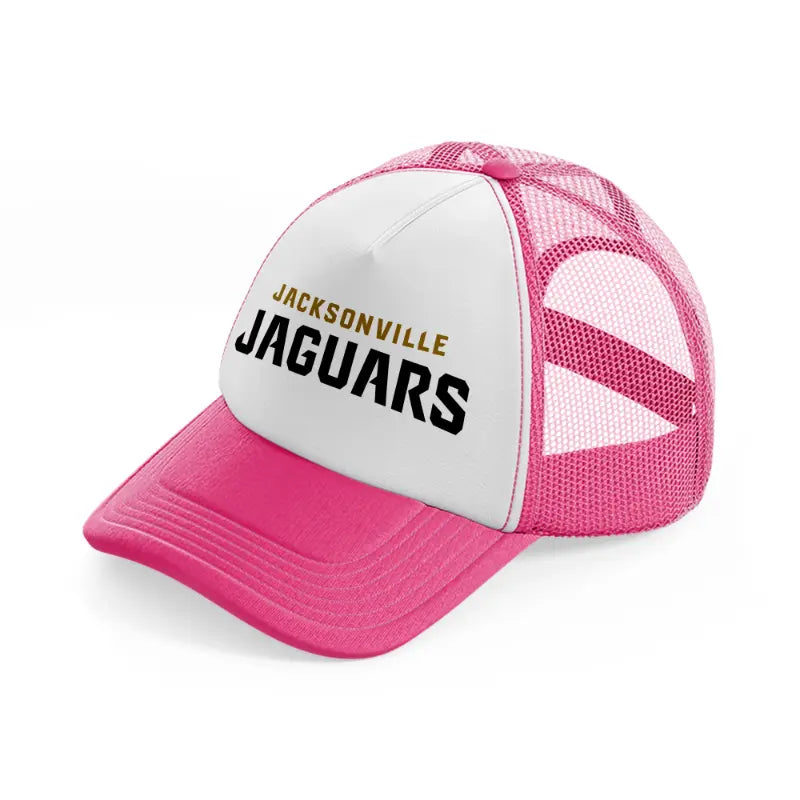 jacksonville jaguars text-neon-pink-trucker-hat