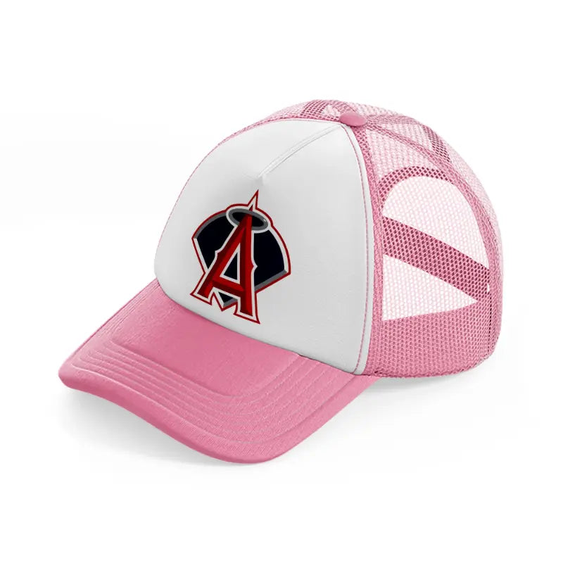 los angeles angels modern-pink-and-white-trucker-hat