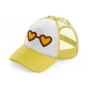 sunglasses yellow trucker hat