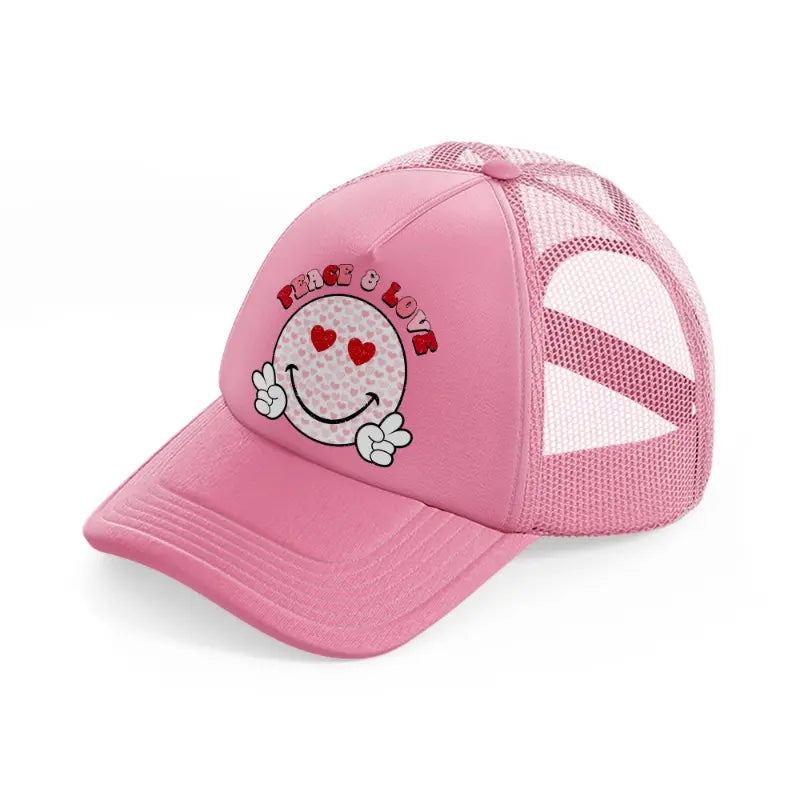 peace & love-pink-trucker-hat