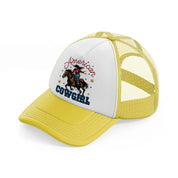 rustic ameircan cowgirl yellow trucker hat