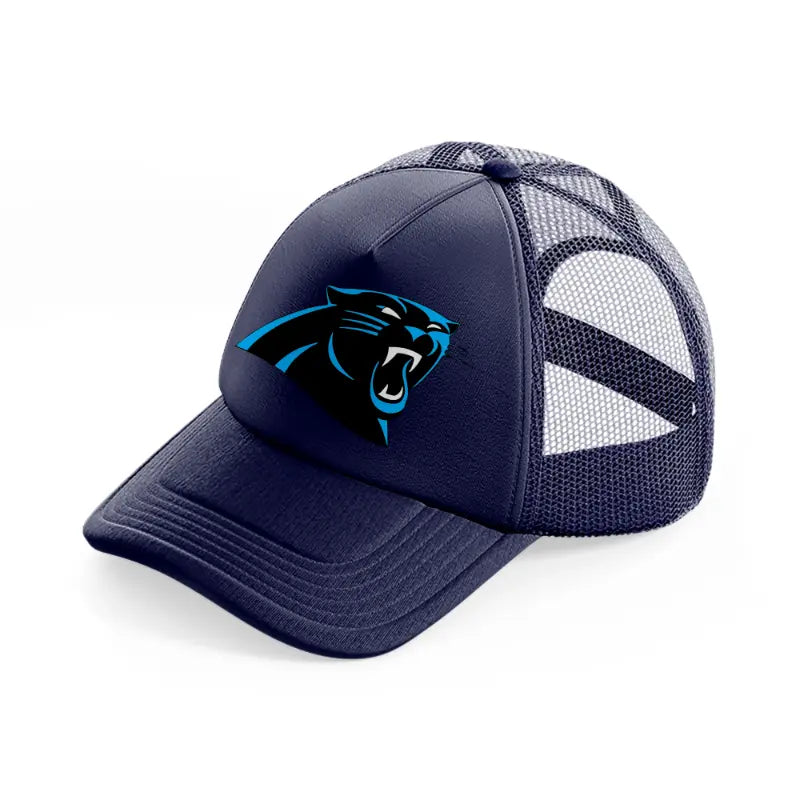 carolina panthers face-navy-blue-trucker-hat