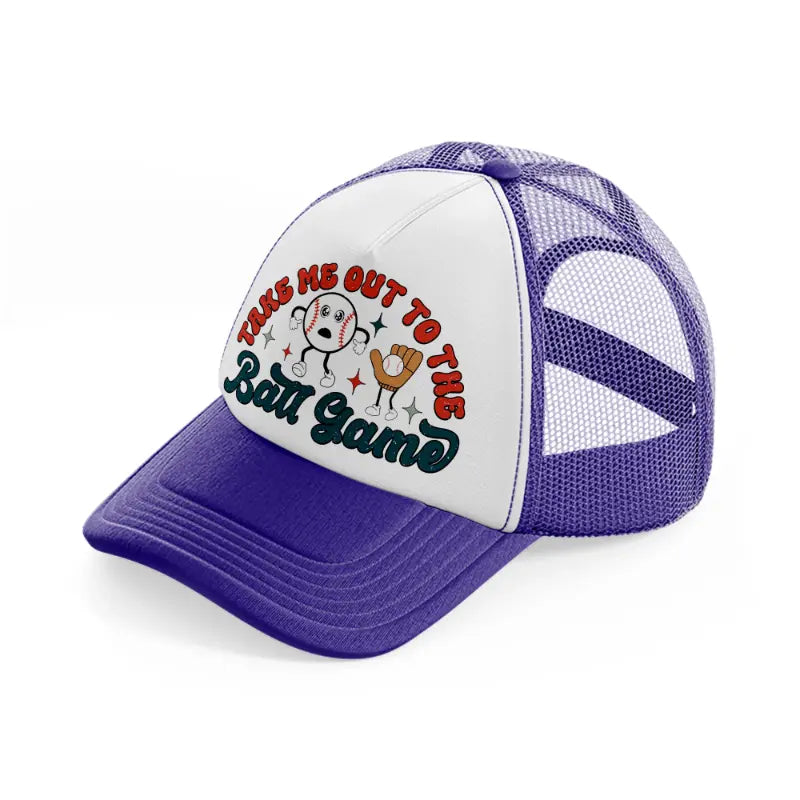 take me out to the ball game-purple-trucker-hat