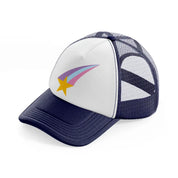 shooting star navy blue and white trucker hat