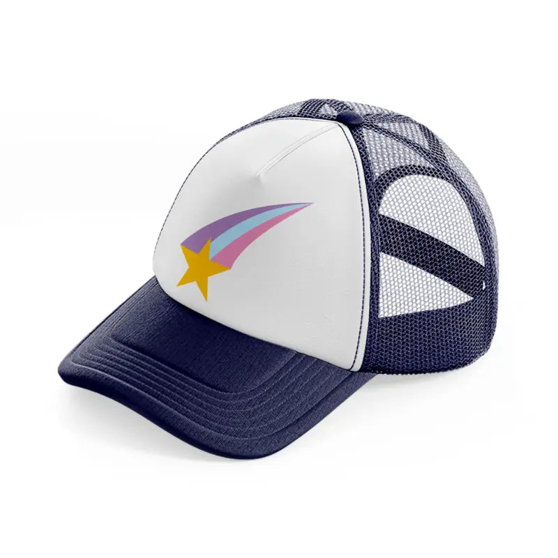 shooting star-navy-blue-and-white-trucker-hat