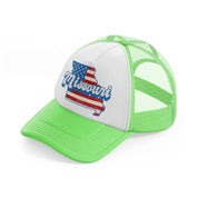 missouri flag-lime-green-trucker-hat
