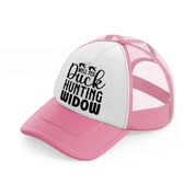 well fed duck hunting widow-pink-and-white-trucker-hat