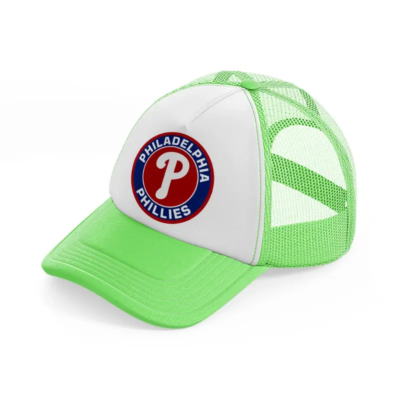 philadelphia phillies badge-lime-green-trucker-hat