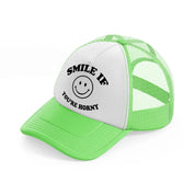 Smile If You're Horny lime-green Trucker Hat