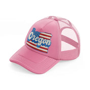 oregon flag-pink-trucker-hat