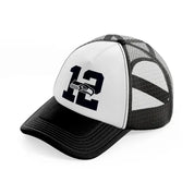 seattle seahawks 12-black-and-white-trucker-hat