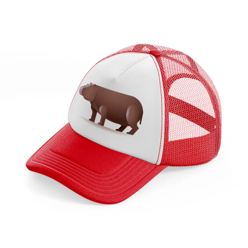 007-hippopotamus-red-and-white-trucker-hat