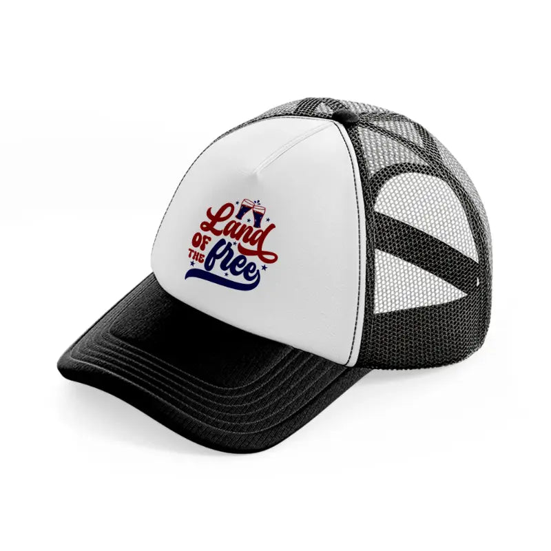 land of the free-black-and-white-trucker-hat