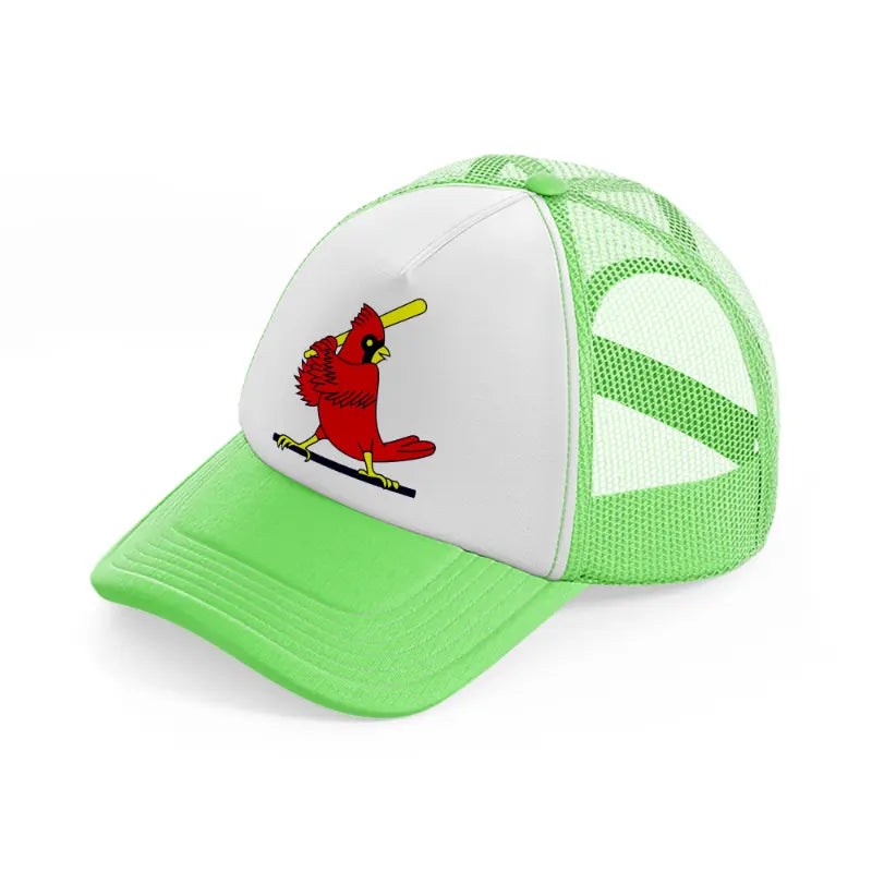 st louis cardinals bird-lime-green-trucker-hat