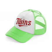 twins logo-lime-green-trucker-hat