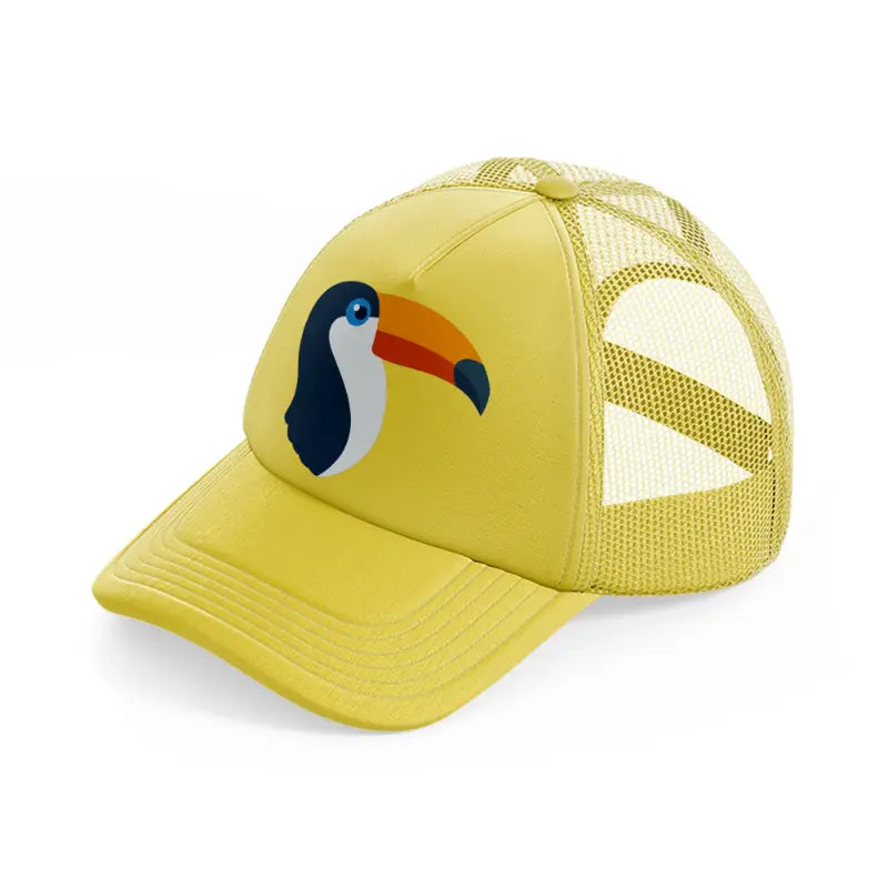 toucan gold trucker hat