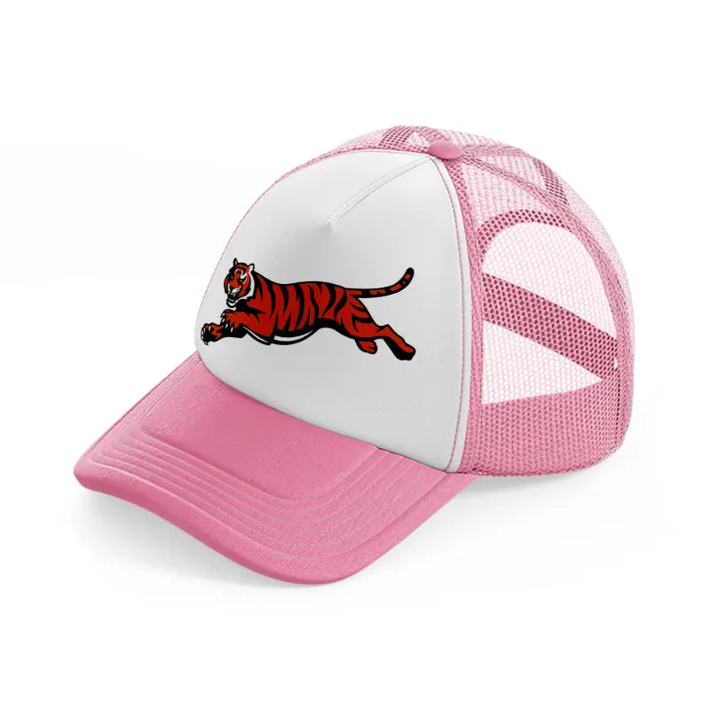 bengals logo-pink-and-white-trucker-hat