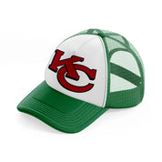 kansas city chiefs logo green and white trucker hat