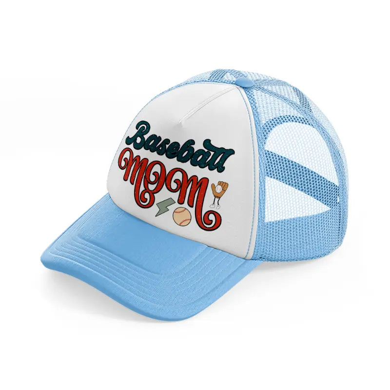 basebal mom sticker-sky-blue-trucker-hat