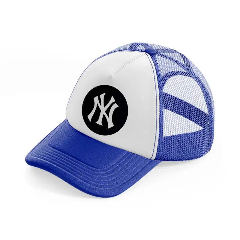 newyork badge-blue-and-white-trucker-hat