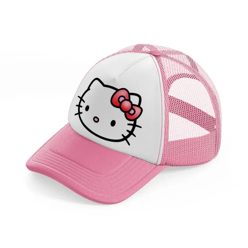 hello kitty emoji pink and white trucker hat